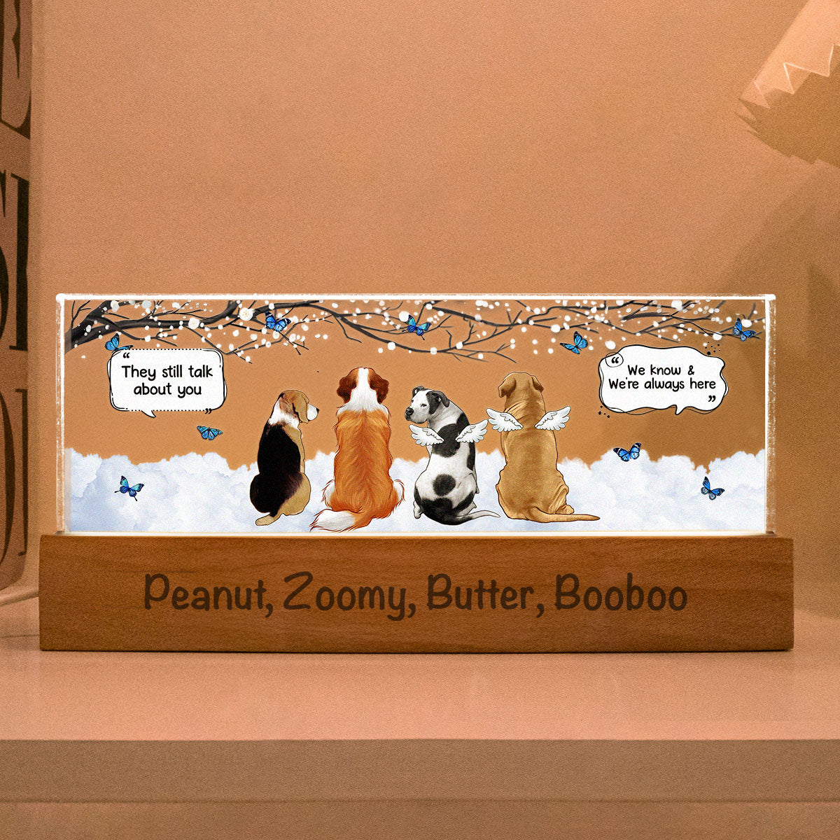 They Still Talk About You, Memorial Gift For Pet Dog Cat Lovers, Personalized LED Night Light