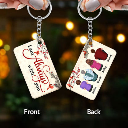 Cardinals On Branch Family Memorial Remembrance Keepsake Personalized Acrylic Keychain