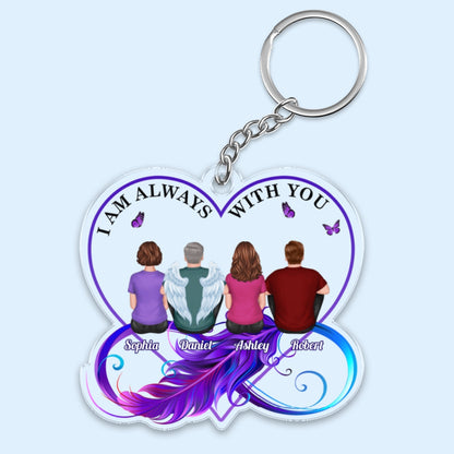 Family Memorial Gift Remembrance Sympathy Keepsake Feather Personalized Acrylic Keychain