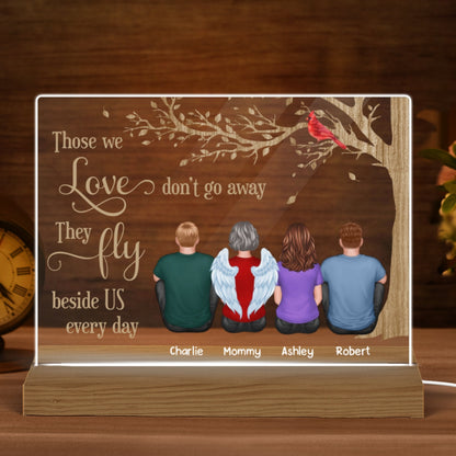 Family Memorial Sitting Under Tree Personalized Acrylic LED Night Light