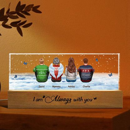 Always With You Memorial Butterfly Sky Personalized LED Night Light, Sympathy Gift For Loved Ones