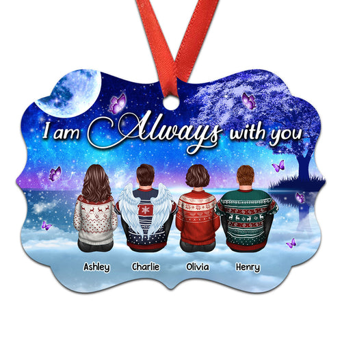 Galaxy Night Sky Always With You Family Members Grandma Grandpa Dad Mom Kids Dogs Cats Memorial Gift Personalized Christmas Ornament
