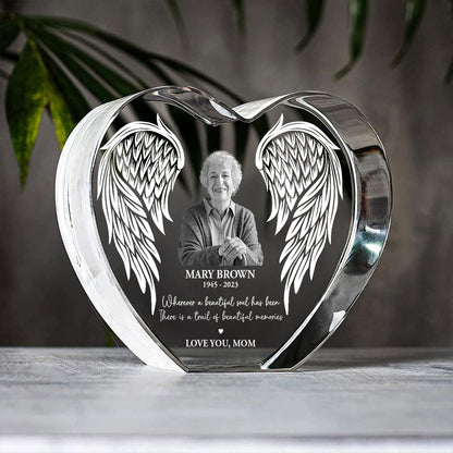 Personalized Picture Frame Memorial Gift Premium Heart LED, Heartfelt Table Decoration for Loss of Loved One