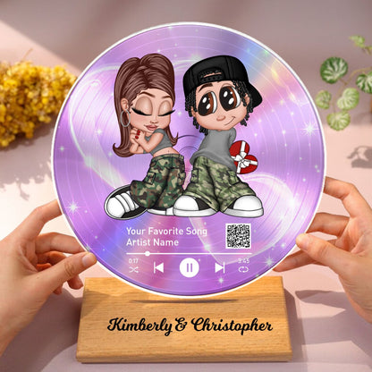 Y2K Couple Custom Vinyl Record, Favorite Song QR Code Acrylic Plaque, Valentine's Day, Anniversary, Birthday Gift for her, Gift for him