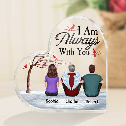 Dry Branch Cardinal Always With You Cardinal Whole Family Memorial Remembrance Gift Personalized Heart Acrylic Plaque