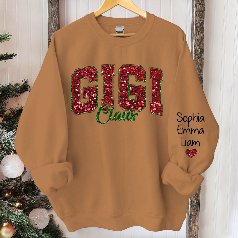 Custom Gigi Claus Christmas And Kids Sweatshirt