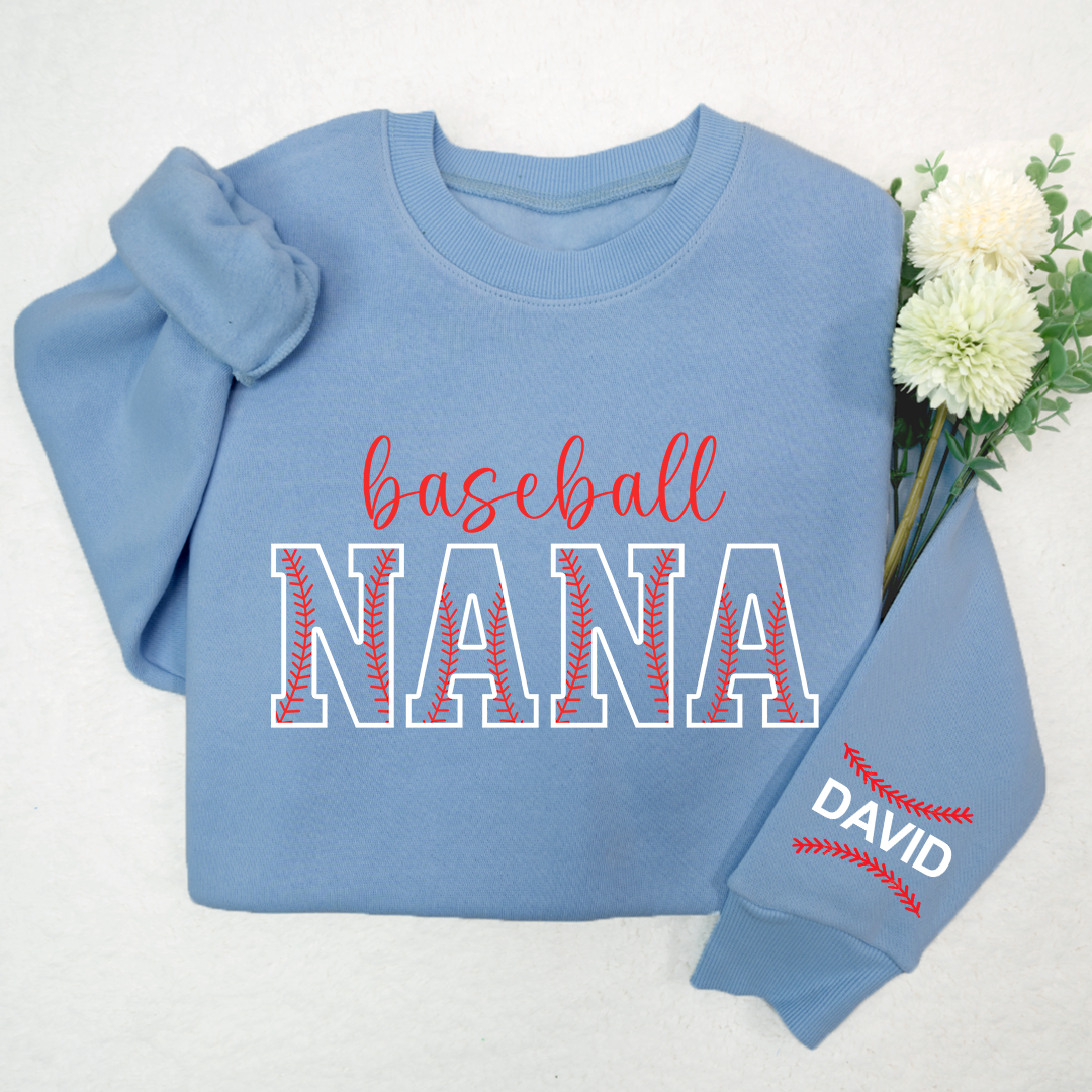 Nana Baseball Sweatshirt, Custom Nana With Kids, Grandma Gift TH Sweatshirt