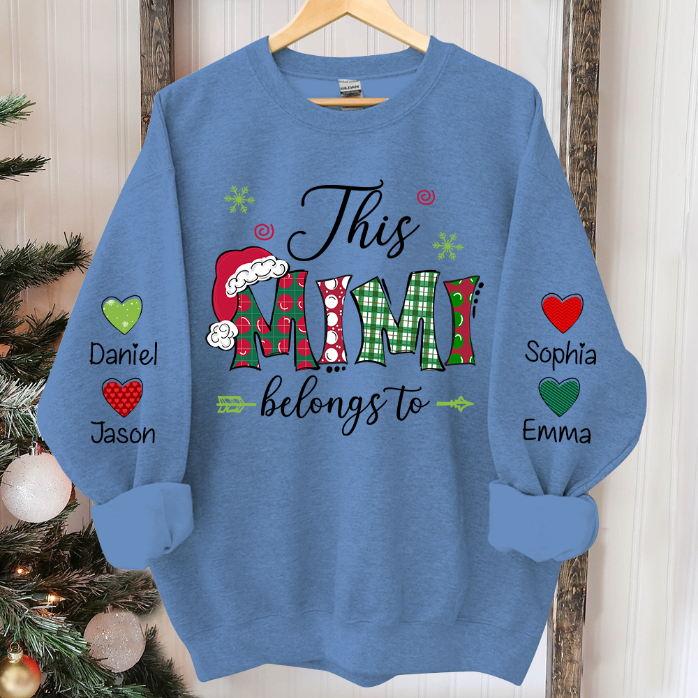 This Mimi Belongs To Sweatshirt, Mimi And Kids Christmas, Grandma Gift TH Sweatshirt