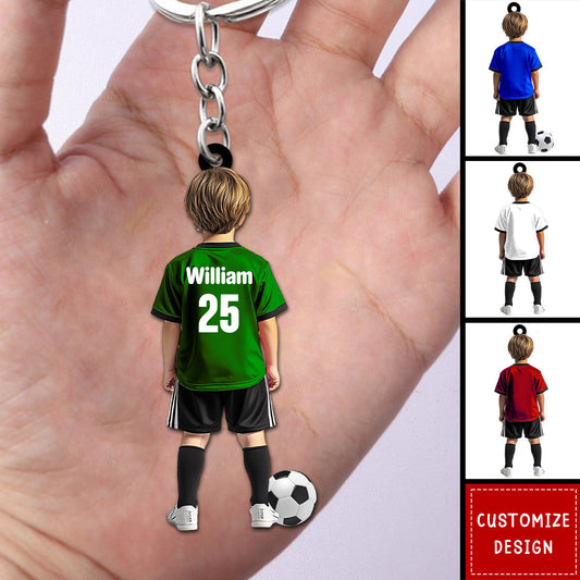 Personalized Kid Soccer Player Keychain-Gift For Soccer Young Lovers - 2024 New Release