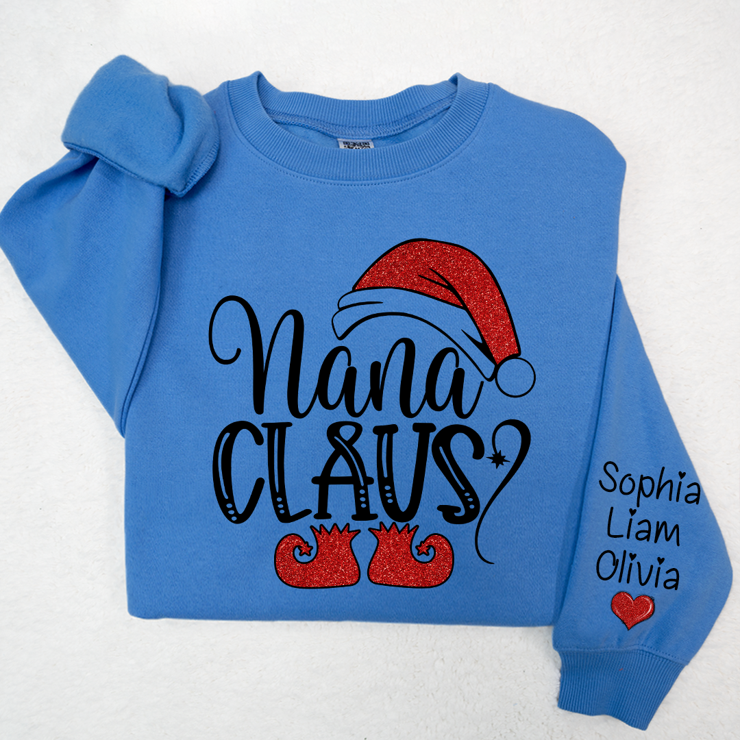 Sparkly Glitter Nana Claus And Kids Personalized CTH01