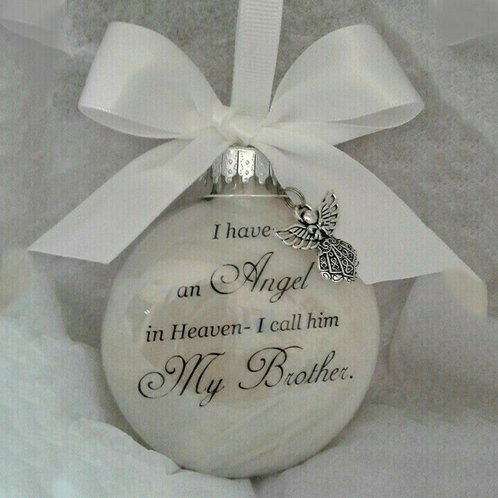 Memorial ornaments feather ball - Angel In Heaven Memorial Ornament