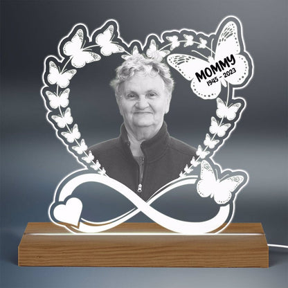 Heart Infinity Butterflies Memorial Keepsake Photo Inserted Personalized Acrylic LED Night Light