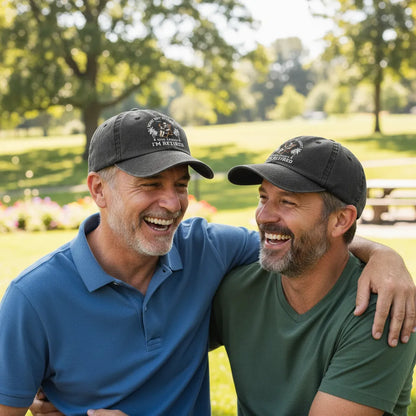 Custom Vintage Washed Denim Baseball Cap - Personalized Retirement Gifts For Women, Men - Finally Living On Island Time