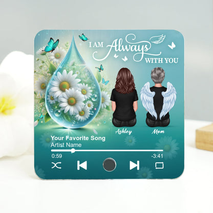 Realistic Teardop Family Members Memorial Personalized Music Fridge Magnet, Sympathy Gift