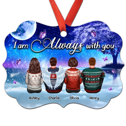 Galaxy Night Sky Always With You Family Members Grandma Grandpa Dad Mom Kids Dogs Cats Memorial Gift Personalized Christmas Ornament