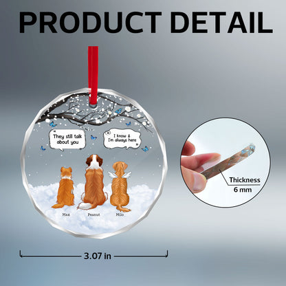 Pet Dog Cat Memorial Keepsake Sympathy Gift Personalized Glass Ornament