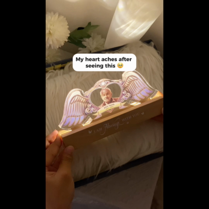 Angel Wings Memorial Those We Love Don't Go Away Personalized LED Night Light, Sympathy Gift For Loved Ones