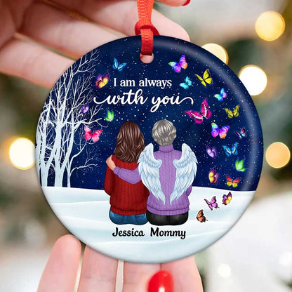 Butterflies Always With You Memorial Personalized Circle Ornament