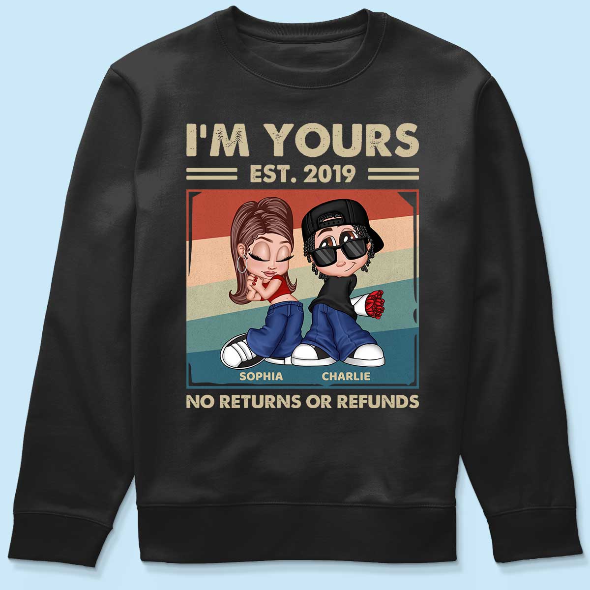 Y2K Couple Retro Frame Personalized Shirt, Gift For Him Gift For Her