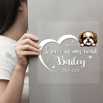 Forever In My Heart Memorial Dog Decor On Car Fridge Window Personalized Decal