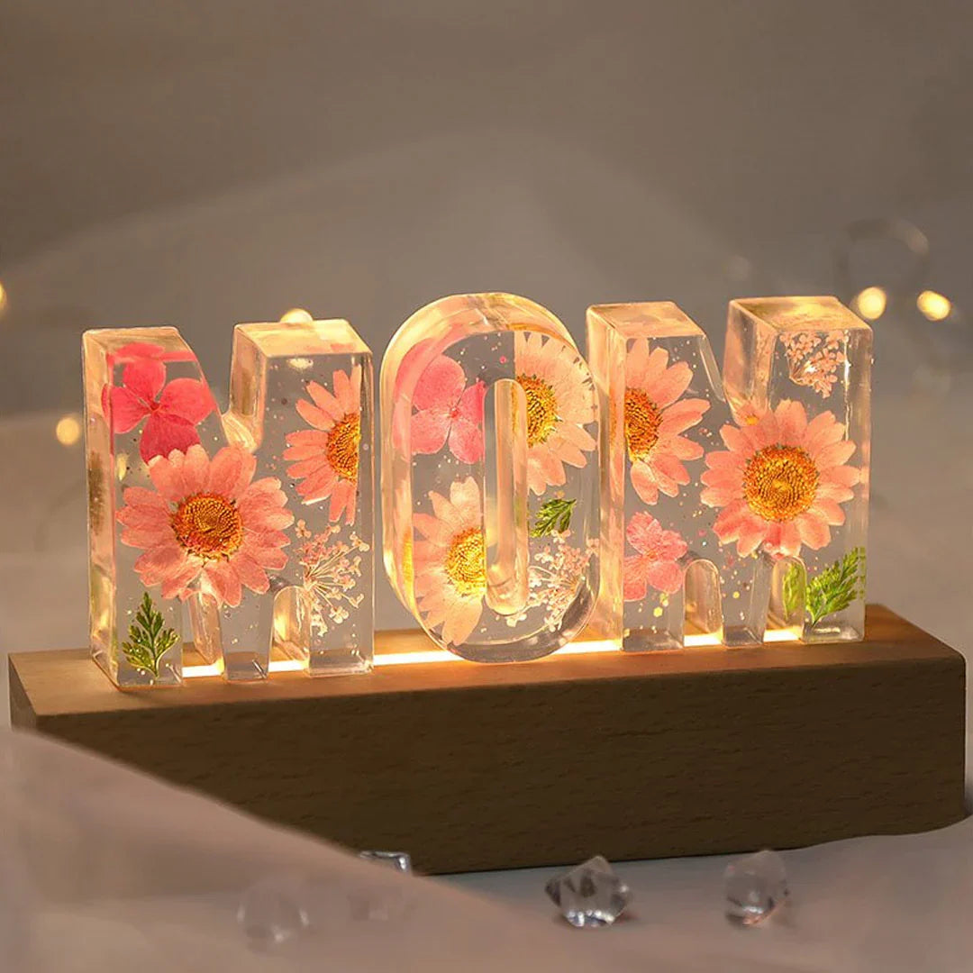 Custom Resin Lamp - Handmade Floral Night Light🎉