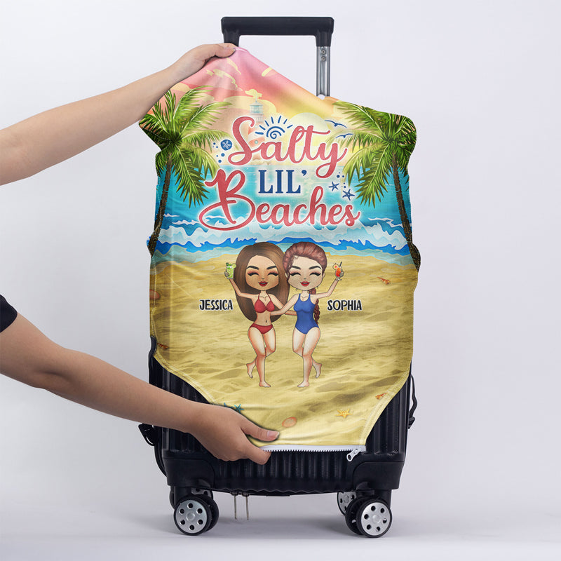 Beach Best Friends Beaches Booze Besties - Gift For BFF - Personalized Custom Luggage Cover