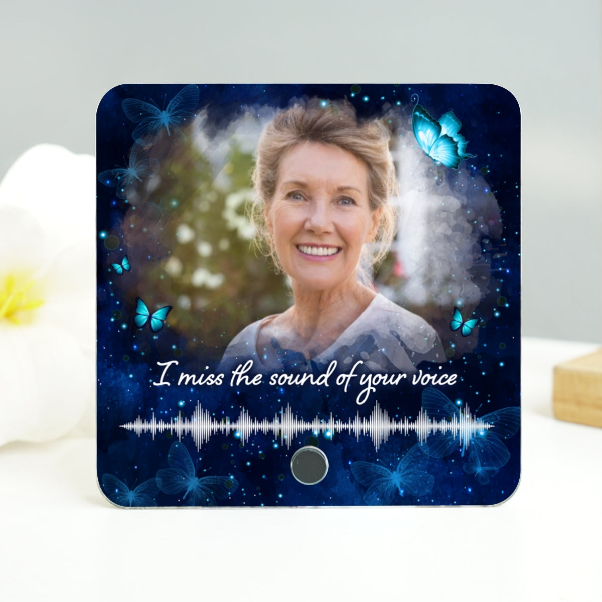 I Miss The Sound Of Your Voice Voicemail Recording Memo Memorial Keepsake Personalized Music Fridge Magnet