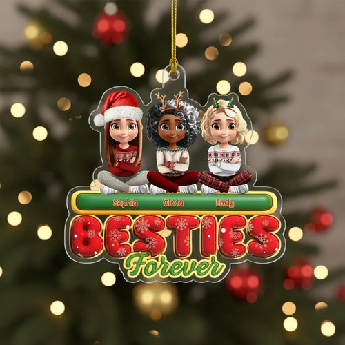 Custom Acrylic Ornament - Personalized Best Friend Christmas Birthday Gifts For Women, Besties, Sisters, BFF - Together We Shine All Season