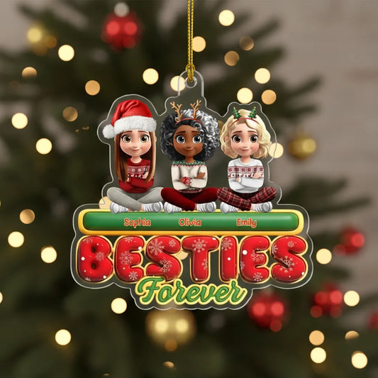 Custom Acrylic Ornament - Personalized Best Friend Christmas Birthday Gifts For Women, Besties, Sisters, BFF - Together We Shine All Season