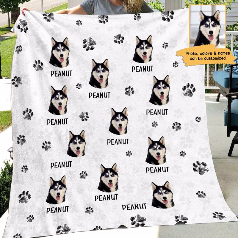 Pet Portrait Custom Image Gift For Dog Cat Pet Lover Personalized Fleece Blanket