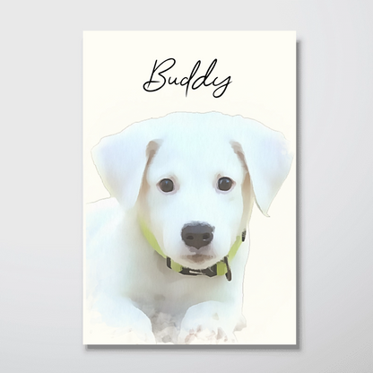 Custom Watercolor Portraits Using Pet Photo Personalized Poster, Gift for Dogs Cats Lovers, Pet Lover Gift