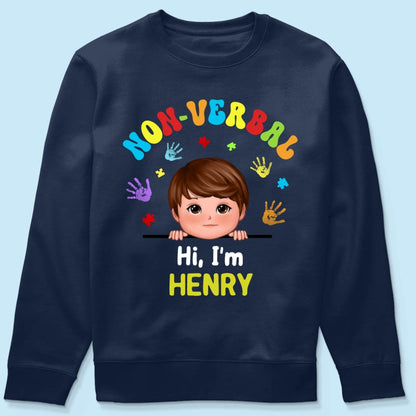 Non Verbal Hello Autism Awareness Personalized Shirt