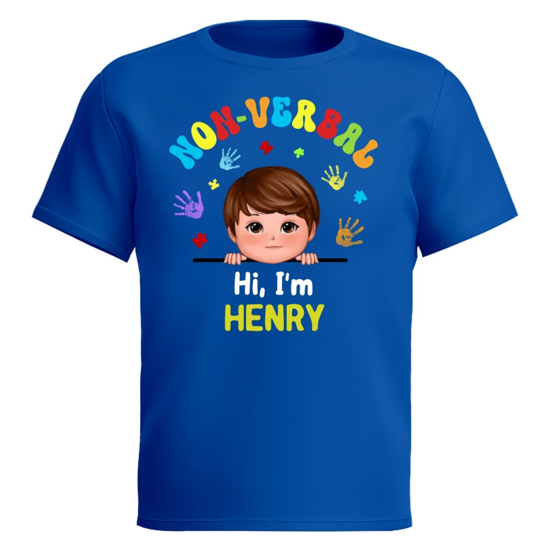 Non Verbal Hello Autism Awareness Personalized Shirt