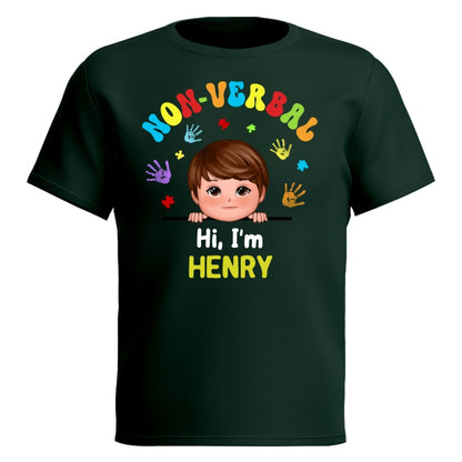 Non Verbal Hello Autism Awareness Personalized Shirt