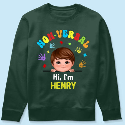 Non Verbal Hello Autism Awareness Personalized Shirt
