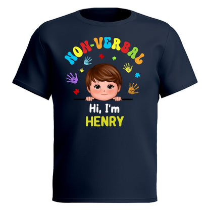 Non Verbal Hello Autism Awareness Personalized Shirt