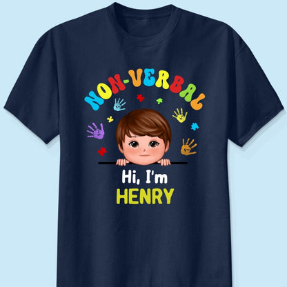 Non Verbal Hello Autism Awareness Personalized Shirt