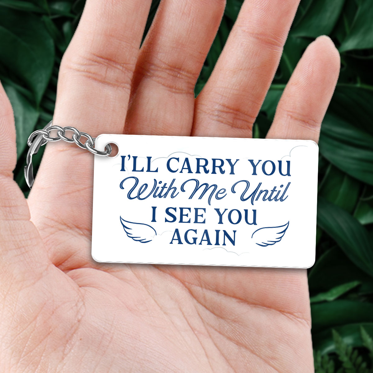 Whole Family Sitting On The Bridge Memorial Remembrance Gift Personalized Acrylic Keychain