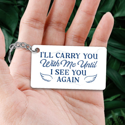 Whole Family Sitting On The Bridge Memorial Remembrance Gift Personalized Acrylic Keychain