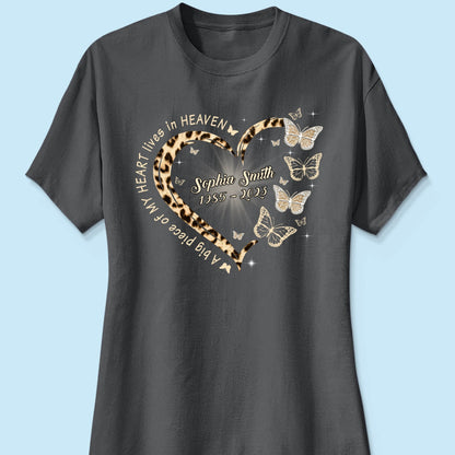 Leopard Big Piece Of My Heart Lives In Heaven Personalized Shirt