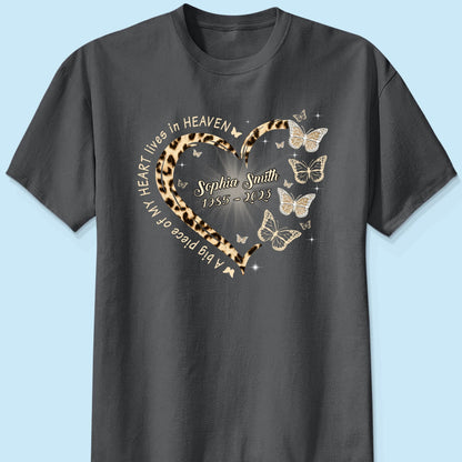 Leopard Big Piece Of My Heart Lives In Heaven Personalized Shirt