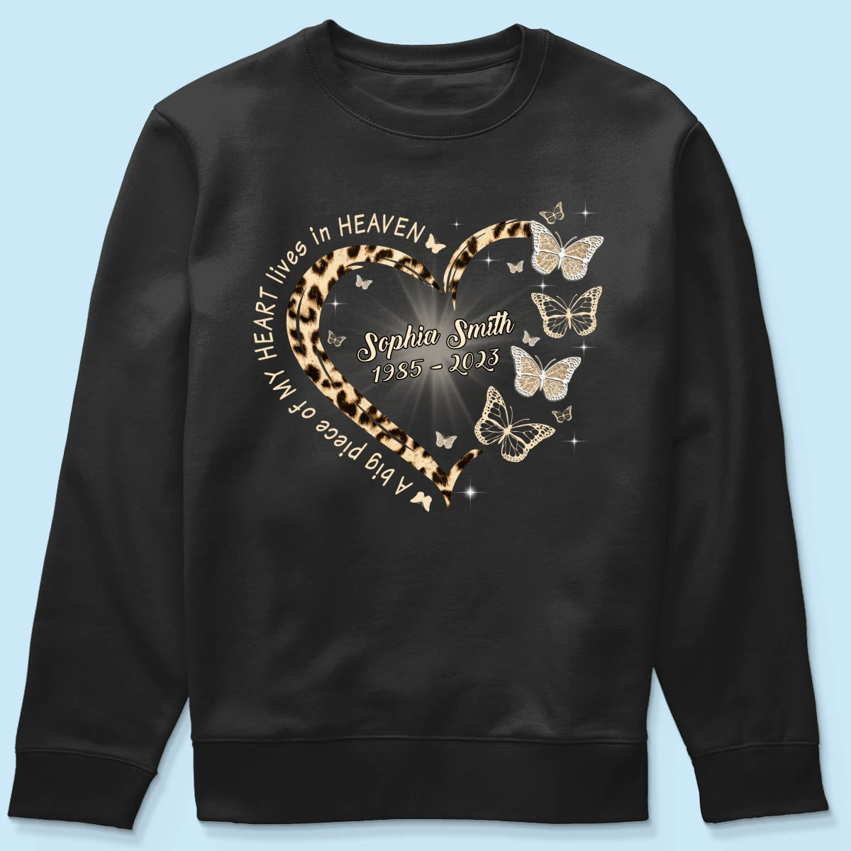 Leopard Big Piece Of My Heart Lives In Heaven Personalized Shirt