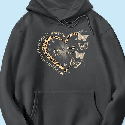 Leopard Big Piece Of My Heart Lives In Heaven Personalized Shirt