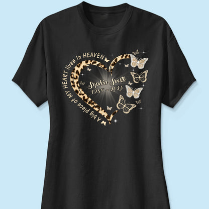 Leopard Big Piece Of My Heart Lives In Heaven Personalized Shirt