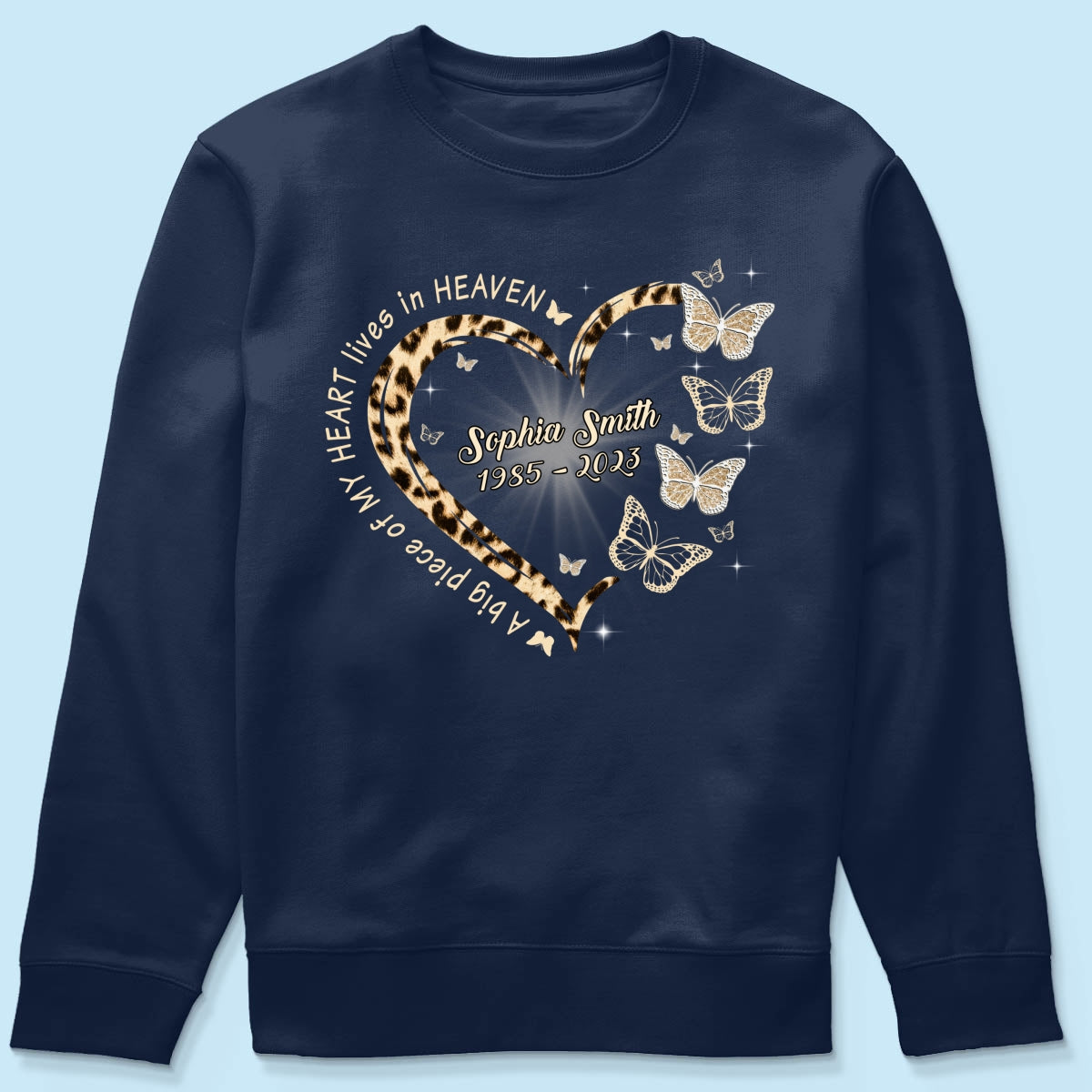 Leopard Big Piece Of My Heart Lives In Heaven Personalized Shirt