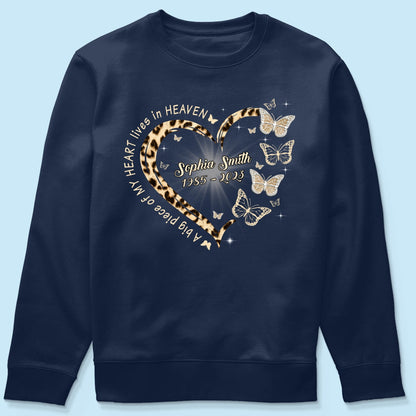 Leopard Big Piece Of My Heart Lives In Heaven Personalized Shirt