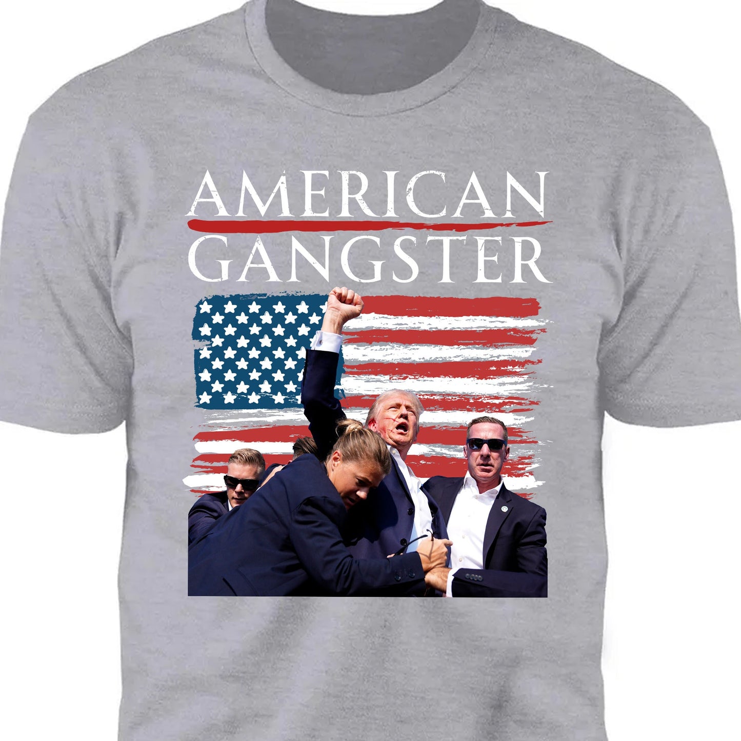 Trump American Gangster | Trump Fight 2024 Shirt Pennsylvania Rally | Trump Fight Shirt Dark C1144 - GOP