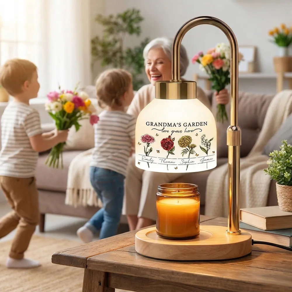 Beautiful Grandma Garden Custom Birth Month Flowers - Personalized Candle Warmer Lamp - Gift For Grandma, Mom
