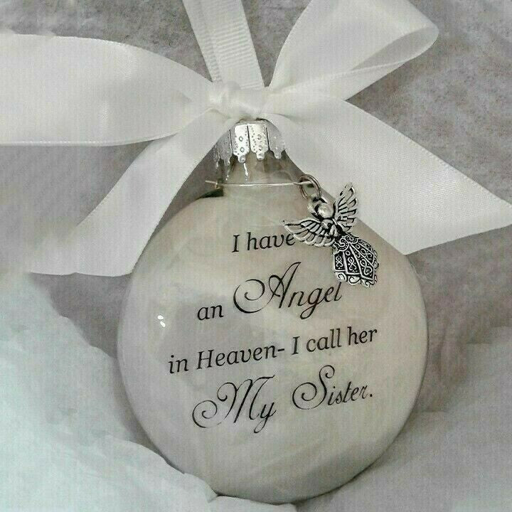 Memorial ornaments feather ball - Angel In Heaven Memorial Ornament