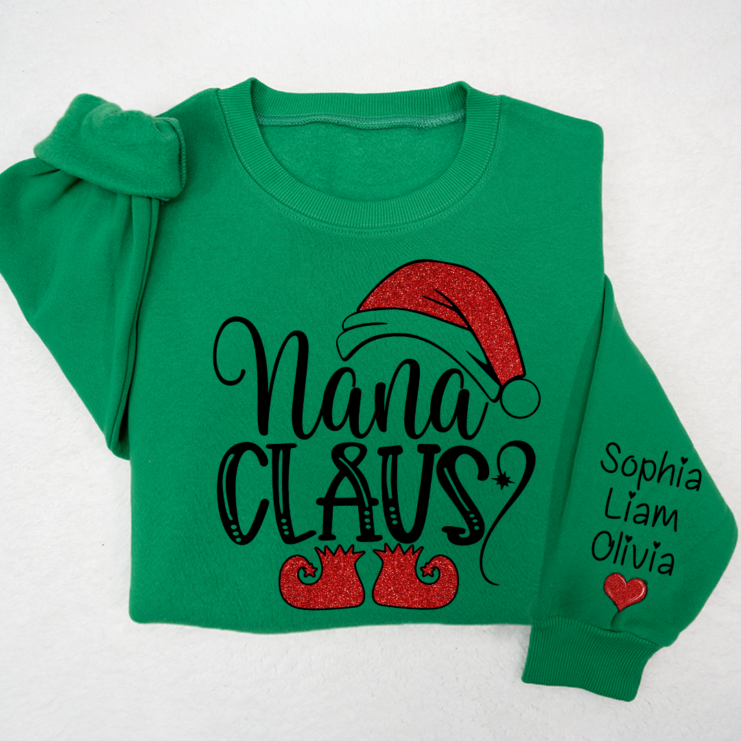 Sparkly Glitter Nana Claus And Kids Personalized CTH01